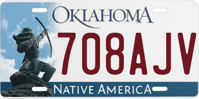 OK license plate 708AJV