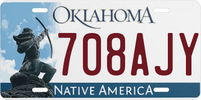 OK license plate 708AJY