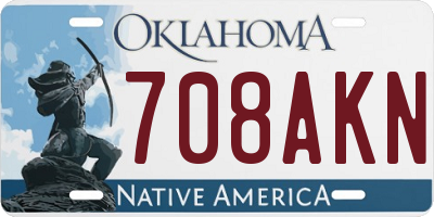OK license plate 708AKN