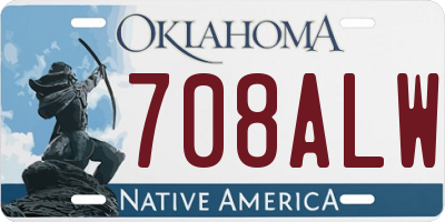 OK license plate 708ALW