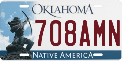 OK license plate 708AMN