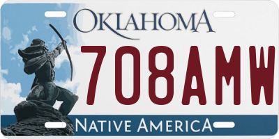 OK license plate 708AMW