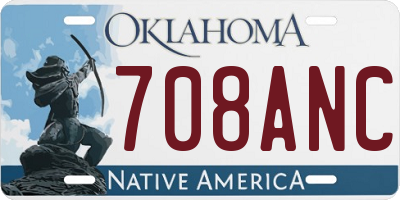 OK license plate 708ANC