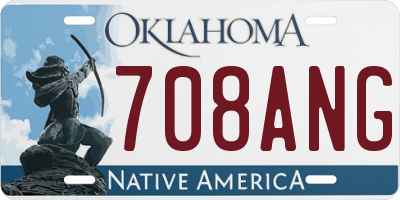 OK license plate 708ANG