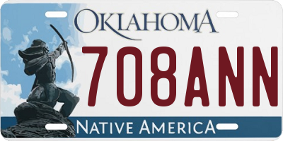 OK license plate 708ANN
