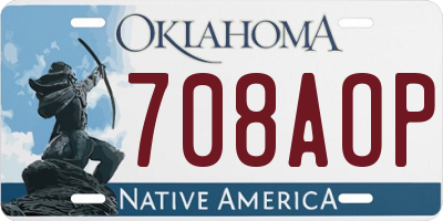 OK license plate 708AOP