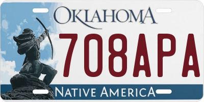 OK license plate 708APA