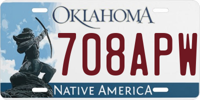 OK license plate 708APW