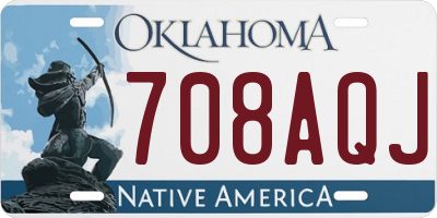 OK license plate 708AQJ