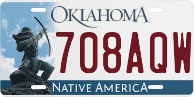 OK license plate 708AQW