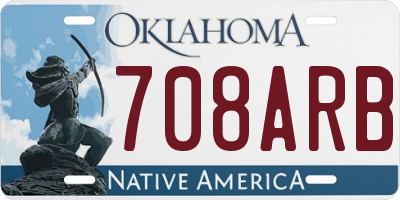 OK license plate 708ARB