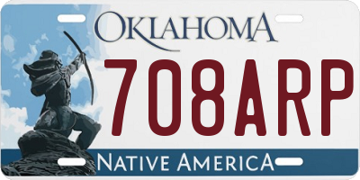OK license plate 708ARP