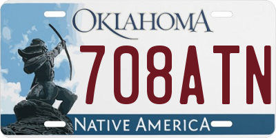 OK license plate 708ATN