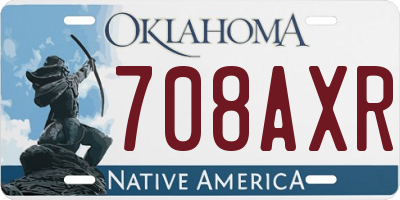 OK license plate 708AXR