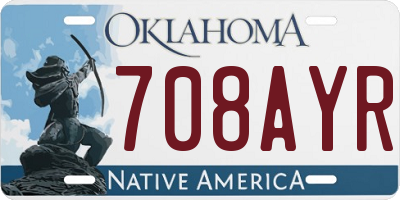 OK license plate 708AYR