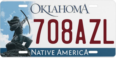 OK license plate 708AZL