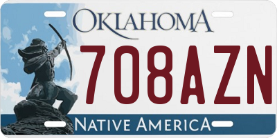 OK license plate 708AZN