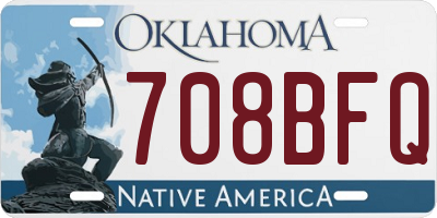 OK license plate 708BFQ