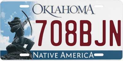 OK license plate 708BJN