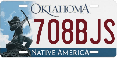 OK license plate 708BJS