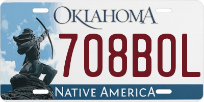 OK license plate 708BOL
