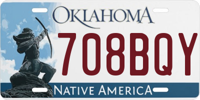 OK license plate 708BQY
