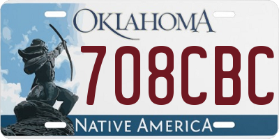 OK license plate 708CBC