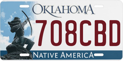 OK license plate 708CBD