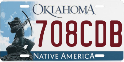 OK license plate 708CDB