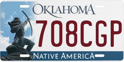 OK license plate 708CGP