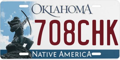 OK license plate 708CHK