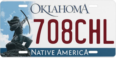 OK license plate 708CHL
