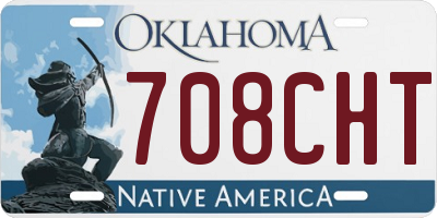 OK license plate 708CHT