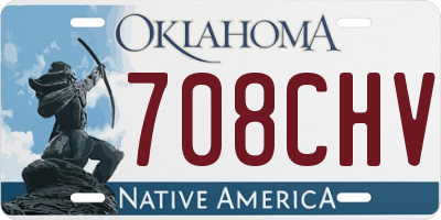OK license plate 708CHV