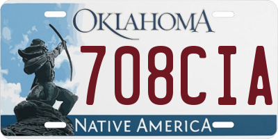 OK license plate 708CIA
