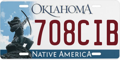 OK license plate 708CIB