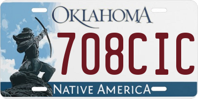 OK license plate 708CIC