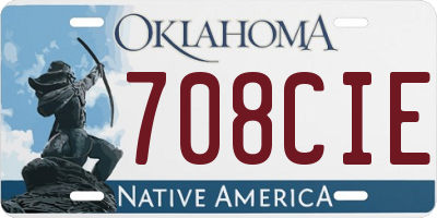 OK license plate 708CIE