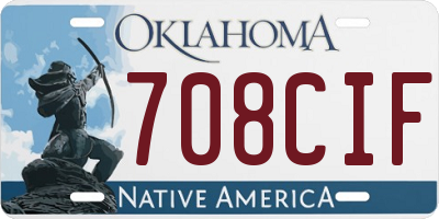 OK license plate 708CIF