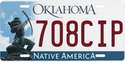 OK license plate 708CIP