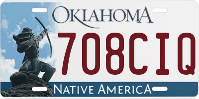 OK license plate 708CIQ
