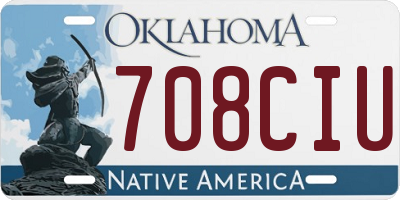 OK license plate 708CIU