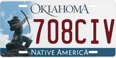 OK license plate 708CIV