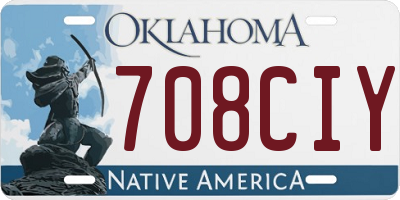 OK license plate 708CIY