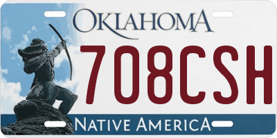 OK license plate 708CSH
