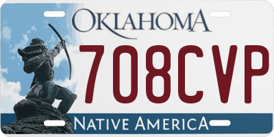 OK license plate 708CVP