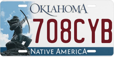 OK license plate 708CYB