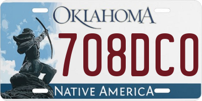OK license plate 708DCO