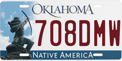 OK license plate 708DMW