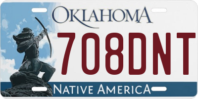 OK license plate 708DNT
